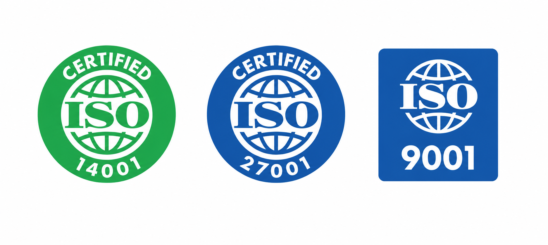 ISO 14001, ISO 27001, ISO 9001