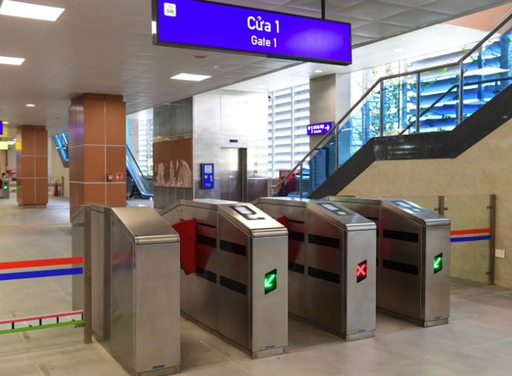 TAG-26-001 fare gate at metro station